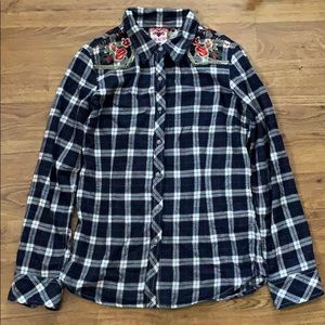 Grace Plaid Floral Button Down Size Large